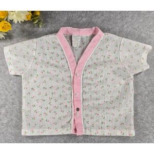 Vintage 80s Toddletime JCPenney Baby 2T Floral Button Up Short Sleeve Shirt